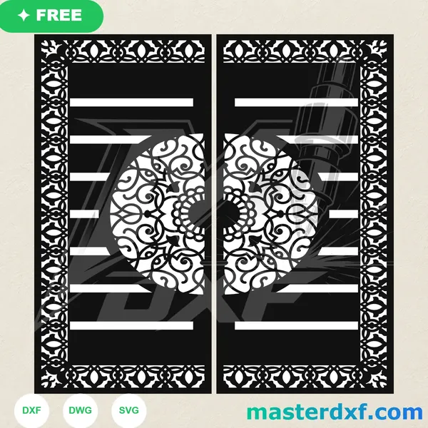 Ornate Border Slat Medallion DXF Panel for Laser-Cut Gates DXF File